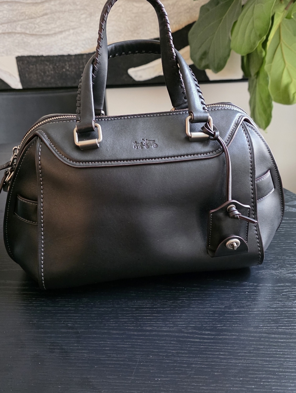 Coach Ace Satchel Black NWOT - Picture 4 of 8